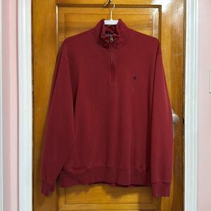 Polo Ralph Lauren Red Cotton Quarter Zip Sweater Pullover Men’s Extra Large